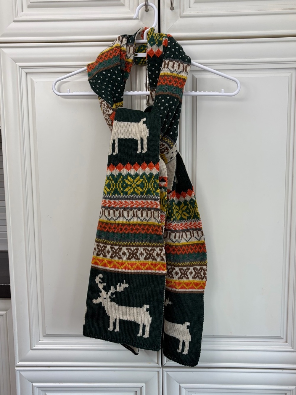 Women’s Reindeer Christmas Scarf Nordic reversible scarf